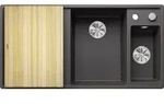 Blanco Sp&uuml;le 523463 100x51cm, PuraDur felsgrau, rechts, mit Holzschneidbrett