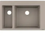 hansgrohe Einbausp&uuml;le 43315380 770 x 510 mm, 1 Haupt- und Zusatzbecken, betongrau