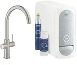 Grohe Blue Home K&uuml;chenarmatur 31455DC1 supersteel, C-Auslauf, Starter Kit