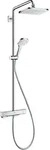 hansgrohe Croma E Showerpipe 27660000 chrom, 1jet mit Brausethermostat, 9 l/min