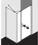 Kermi Pega Pendelt&uuml;r 1-fl&uuml;gelig mit Festfeld PE1OR10018VZK 100x185cm, silber