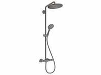 hansgrohe Croma Select S Showerpipe 26891340 mit Thermostat und Handbrause, brushed