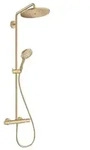 hansgrohe Croma Select S Showerpipe 26890140 mit Thermostat und Handbrause, brushed