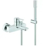Grohe Lineare Wannenarmatur 33850001 chrom, mit Brausegarnitur, Wandmontage