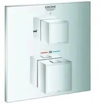 Grohe Grohtherm Cube Fertigmontageset 24155000 chrom, UP-Wannen-Thermostat mit