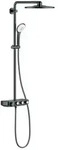 Grohe Duschsystem 26507A00 hard graphite, mit AP-Thermostat, Duscharm 45cm schwenkbar