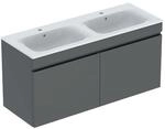 Geberit Renova Plan Doppelwaschtisch-Set 501918JK1 130x62,2x48cm, Korpus/Front lava