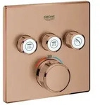 Grohe Grohtherm Smartcontrol Fertigmontageset 29126DL0 warm sunset geb&uuml;rstet, eckig,