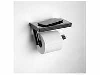 Keuco Reva Toilettenpapierhalter 12873379000 schwarz matt, mit Glasablage,...