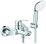 Grohe Eurosmart Wannenarmatur 33302003 1/2", mit Brausegarnitur, Wandmontage,...