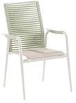 Niehoff MĂ&para;bel Outdoor Niehoff Silla Hochlehner Kordel lichtgrĂĽn, Gestell