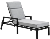 Brafab Belfort Gartenliege Aluminium schwarz, Bezug pearl-grey, rollbar...