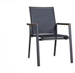 Zebra Fly Sessel Aluminium graphite, Armlehnen Teak 4025806062102