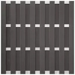 Groja WPC Fertigzaun 180x180cm gerillt anthrazit - Riegel EV1