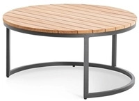 Niehoff MĂ&para;bel Outdoor Niehoff Serra Lounge-Tisch rund 80x41cm, Teakholz, Gestell