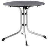 Sieger Tischfreiheit Sieger Klapptisch Polytec Schiefer anthrazit rund 85cm, Gestell