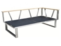 Zebra Belvedere Lounge 2-Sitzer, Armlehne rechts Rahmen Edelstahl - ohne Polster