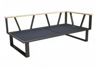 Zebra Belvedere Lounge 2-Sitzer, Armlehne rechts Edelstahl graphit Rahmen ohne