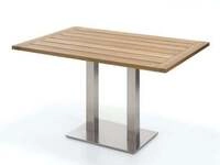 Niehoff MĂ&para;bel Outdoor Niehoff Bistro Tisch rechteckig 120x81cm, Teak recycelt