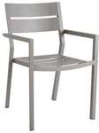 Brafab Delia Armlehnstuhl, Aluminium Khaki, stapelbar