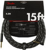 Fender Deluxe Cables Straight - Right-Angled Jack Cable, 4.5m (Black Tweed)