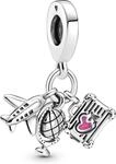 Pandora Flugzeug, Globus und Koffer Charm-Anh&auml;nger 799435C01 Anh&auml;nger