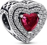 Pandora Funkelndes mehrstufiges Herz Charm 799218C02 Anh&auml;nger