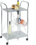 Wenko K&uuml;chenwagen Sunny Silber 44 x 56,5 x 90,5 cm mit Leichtlaufrollen