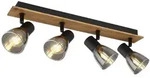 Globo 54307-4W Claude Strahler Holz Dunkelbraun, 4X E14