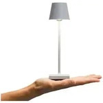 Akku-Tischleuchte Nuindie pocket 210mm nebelgrau rund