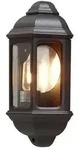 Wandleuchte Halbschale Cagliari, schwarz matt, klares Glas