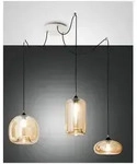 Fabas Luce Fiona Pendelleuchte E27 3X60W Metall und geblasenes Glas Amber