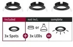 Einbauleuchte Choose Basisset starr IP44 rund 78mm max. 3x10W dimmbar Schwarz matt