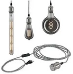 Neordic Pendelleuchte Eldar inkl. Stecker E27 max. 20W Grau Nickel dimmbar Metall