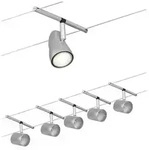 CorDuo Seilsystem Cup Basisset GU5,3 max. 5x10W 230/12V Chrom matt Chrom