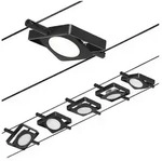 CorDuo LED Seilsystem MacLED Basisset 5x250lm 5x4,5W 3000K 230/12V Schwarz matt Chrom
