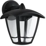 Au&szlig;enwandleuchte Classic Curved IP44 164x190mm max. 12W 230V Klar Schwarz Kunststoff