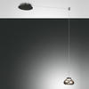 Fabas Luce Arabella Pendelleuchte LED 1x8W Metall und geblasenes Glas Grau