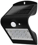 LED Solarleuchte 1,5 Watt schwarz 220lm 3000K IP65, Sensor, 2 Modi, Li-Ion Akku,