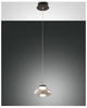 Fabas Luce Arabella Pendelleuchte LED 1x8W Metall und geblasenes Glas Grau