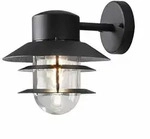 Wandleuchte Modena schwarz lackiert, klares Glas