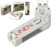 Lindy 40451, Lindy 40451 USB-A Port Schloss SET, GRÜN, 1x Schlüssel/4x Schloss