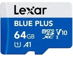 microSDXC Blue Plus UHS-I 64 GB V30 Read 100MB/s mit SD Adapter