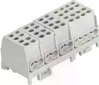 Hauptleitungs-Abzweigklemme - 4x grau, 4-polig 8x Eingang 25 mm&sup2; / 12x Ausgang 16