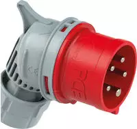CEE-Winkelstecker Twist 16A, 5-polig, IP44, 400V - rot/grau