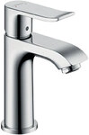 Waschtischmischer Hansgrohe Metris 100, Ausladung 89 mm, mit Zugstange, chrom -