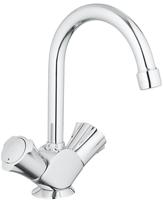 Zweigriff-Waschtischmischer Grohe Costa, Ausladung 137 mm schwenkbar, mit Zugstange,