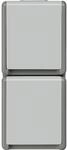 Aufputz-SCHUKO-Steckdose, senkrecht, IP44 - 151 x 66 x 54 mm - 2-fach