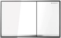 Bet&auml;tigungsplatte OMEGA60 Glas wei&szlig;, 2-Mengen-Sp&uuml;lung - 115081SI
