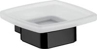 Seifenhalter emco loft, Glasteil satiniert, schwarz - 053013300